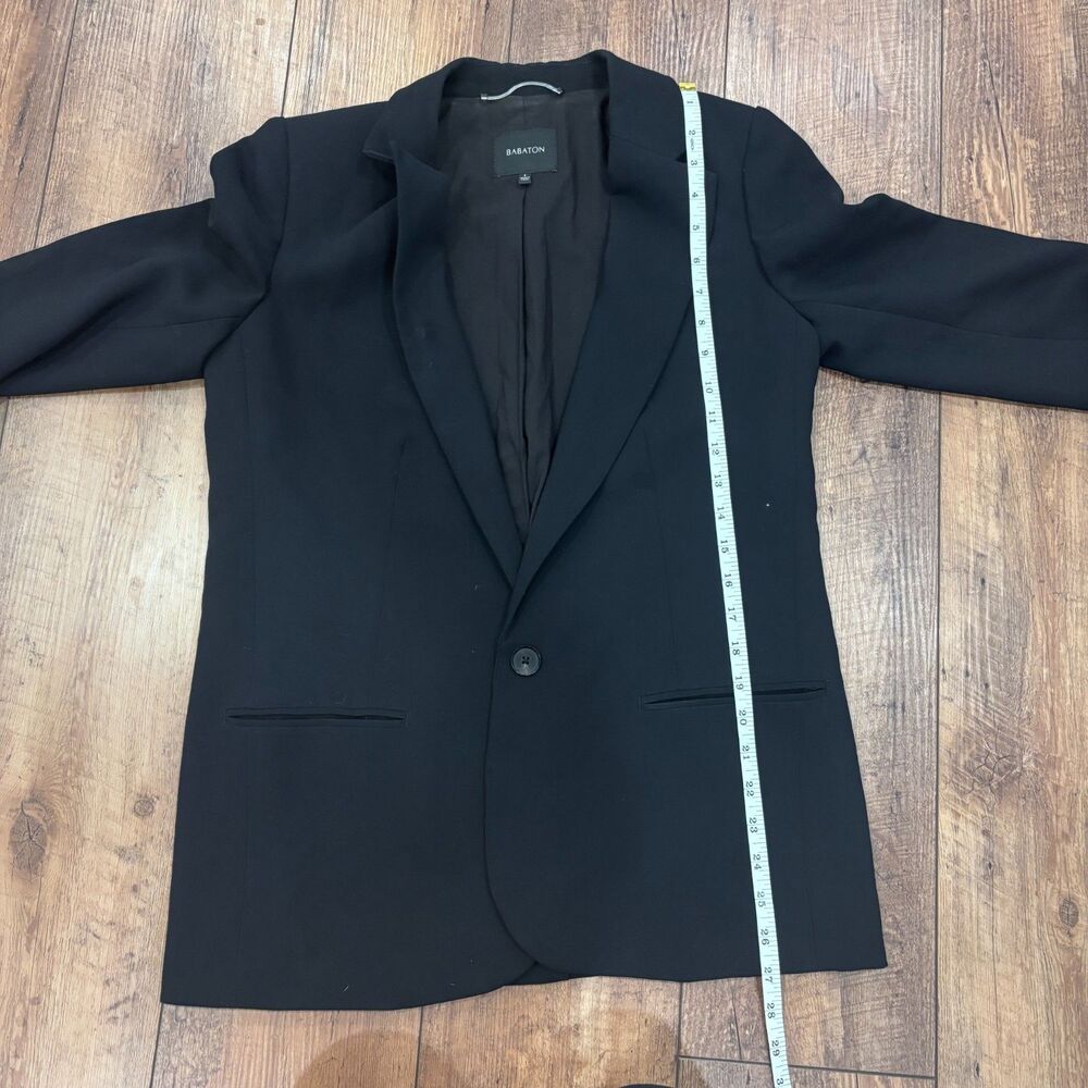Aritzia Babaton Single-Breasted Blazer Black Lined Womens 6 Quiet Luxury Minimal - Picture 7 of 7